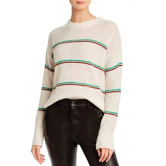 NWT Joie Dreolan porcelain off-white striped wool blend sweater, M - Picture 6 of 13